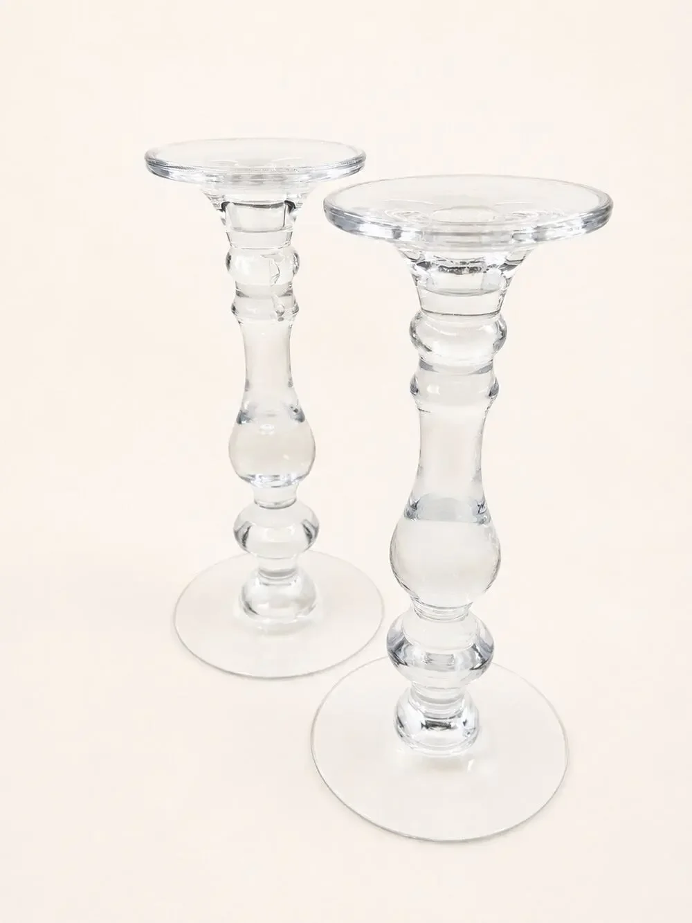 Set of 2 Pottery Barn Glass Candle Stick Holder